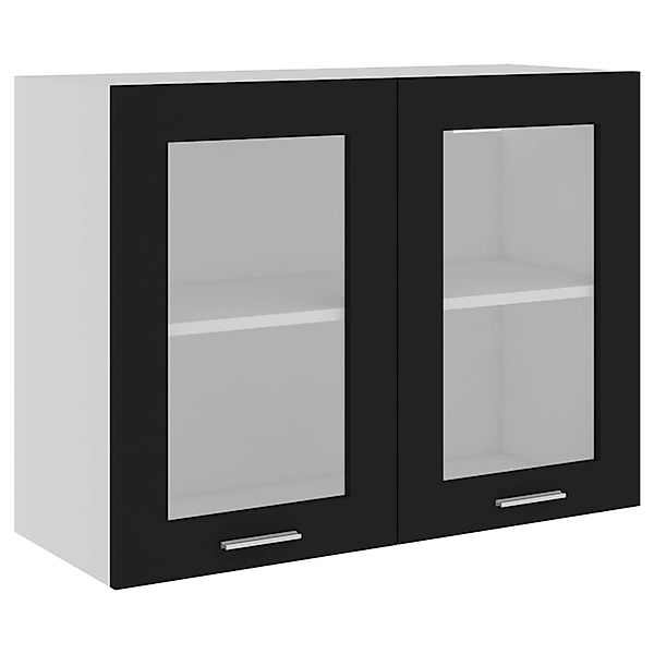 Hängeglasschrank Schwarz 80x31x60 Cm Spanplatte günstig online kaufen