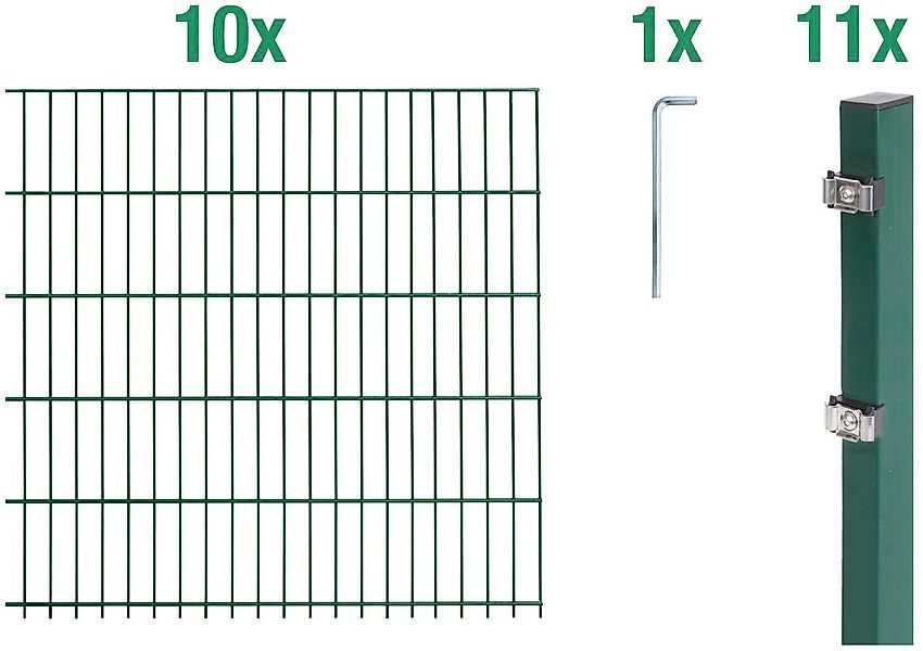 Alberts Doppelstabmattenzaun Grundset, (Set), Höhe: 80-160 günstig online kaufen