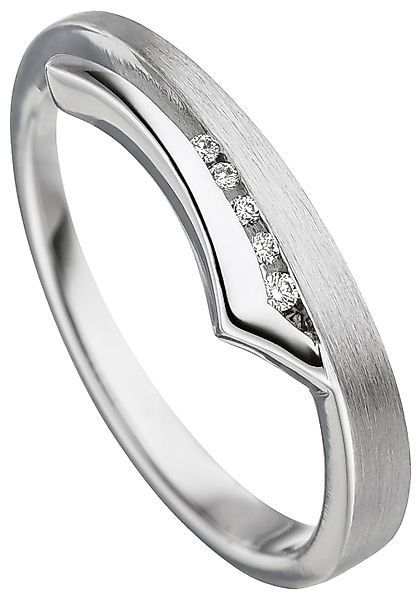 JOBO Fingerring "Ring mit 5 Diamanten", 585 Weißgold günstig online kaufen