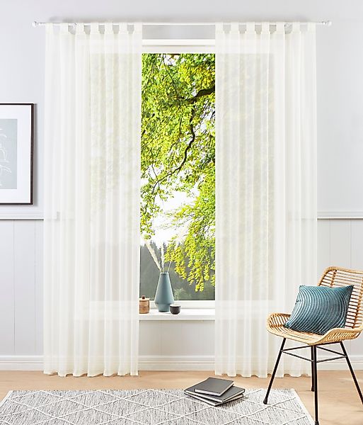 my home Gardine "XANA mit Ösen, Kräuselband oder Schlaufen" Schlaufen 1 Stk günstig online kaufen