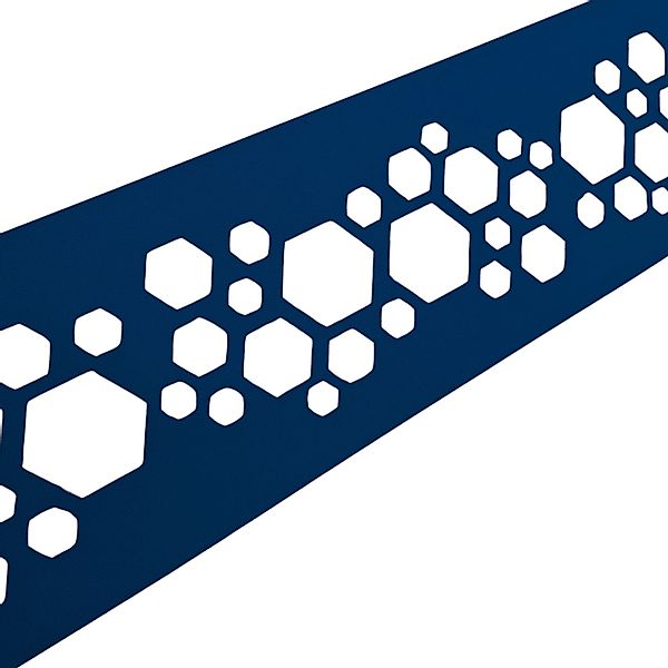 zaunzu Sichtschutz PREMIUM Dekor Hexagon Einzelstreifen Enzianblau 2,55m günstig online kaufen