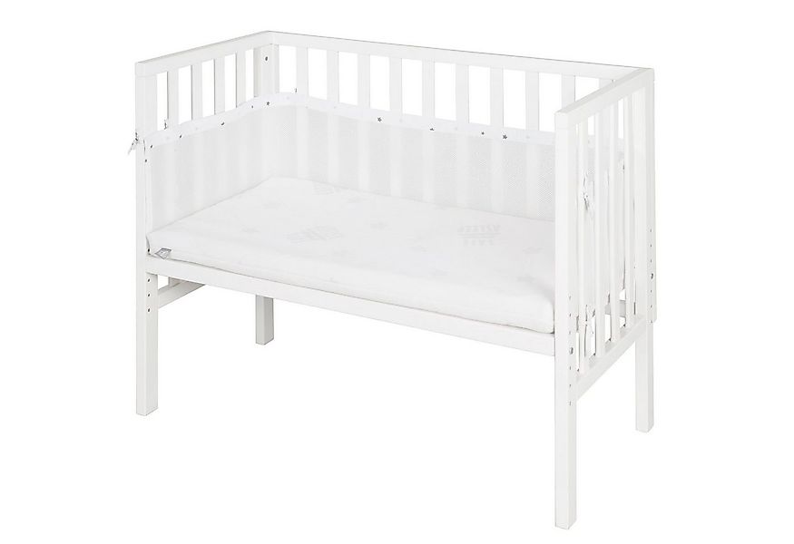 roba® Beistellbett Sternenzauber grau, Höhenverstellbar mit Matratze + Canv günstig online kaufen