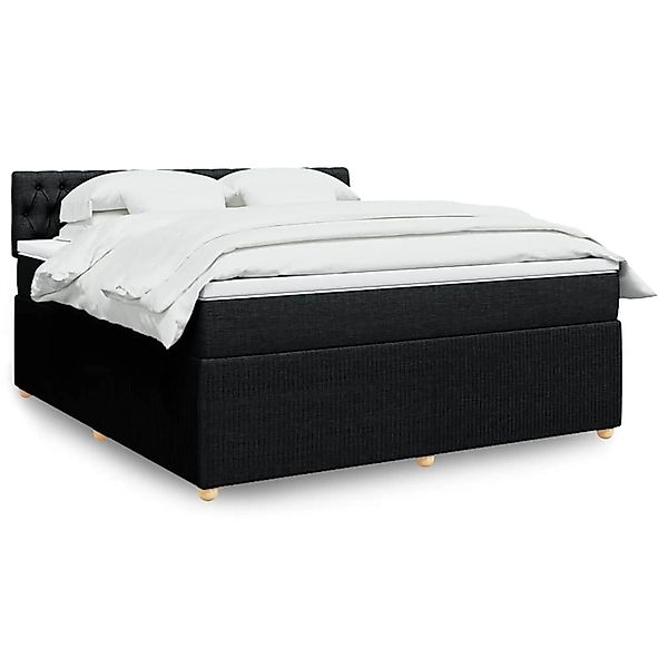 vidaXL Boxspringbett mit Matratze Schwarz 180x200 cm Stoff 3289844 günstig online kaufen