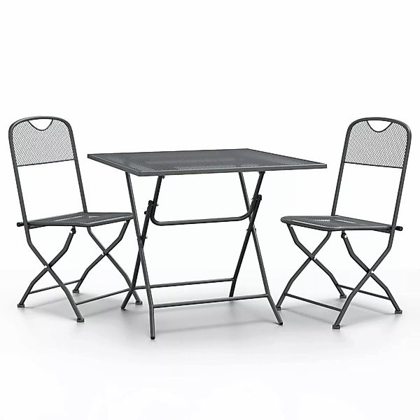 Vidaxl 3-tlg. Garten-essgruppe Streckgitter Anthrazit günstig online kaufen