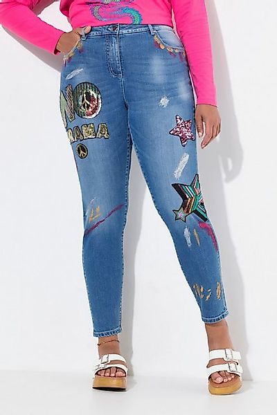 Angel of Style Regular-fit-Jeans Slim-Fit Jeans bequeme Passform Patches 5- günstig online kaufen