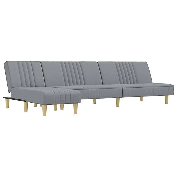 vidaXL Schlafsofa in L-Form Hellgrau 255x140x70 cm Stoff 3157235 günstig online kaufen