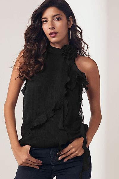 Next Blusentop Ärmellose Bluse mit Rüsche günstig online kaufen