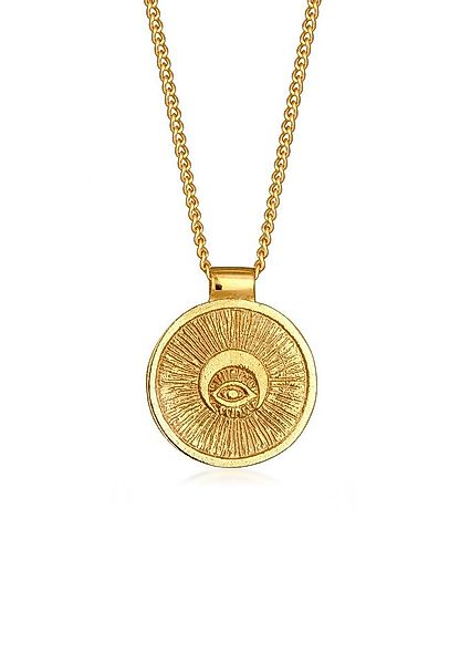 HAZE & GLORY Kette mit Anhänger Münze Evil Eye - Sun 925 Silber, Halbmond günstig online kaufen