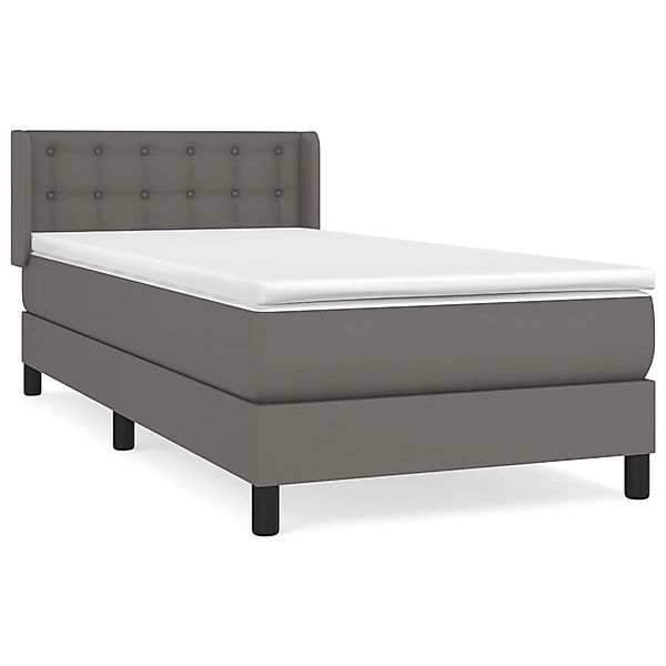 vidaXL Boxspringbett mit Matratze Grau 90x200 cm Kunstleder1387751 günstig online kaufen