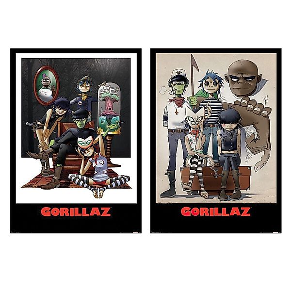 Close Up Poster Gorillaz Poster 2erSet günstig online kaufen