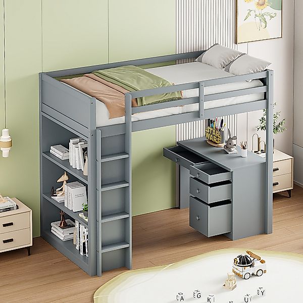 Odikalo Hochbett Hochbett mit Aufbewahrungsschränken und günstig online kaufen