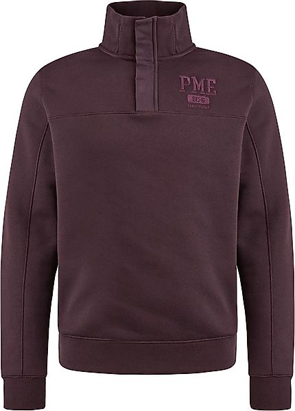 PME Legend Pullover mit halber Knopfleiste und Reißverschluss Bordeaux  - G günstig online kaufen