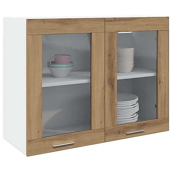 vidaXL Schrankmodule Hängeglasschrank Artisan-Eiche 80x31x60 cm Holzwerksto günstig online kaufen
