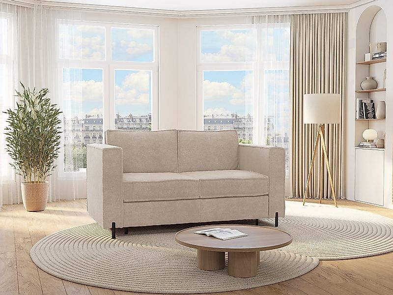 Schlafsofa mit Matratze 4-Sitzer - Strukturstoff - Beige - Liegefläche 160 günstig online kaufen
