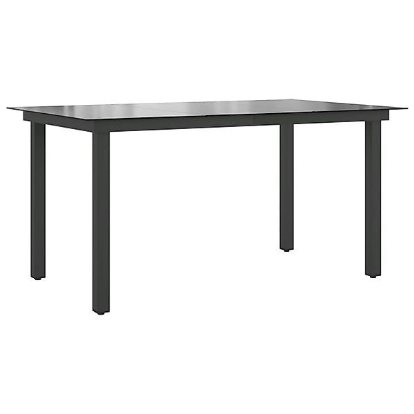 vidaXL Gartentisch Schwarz 150x90x74 cm Aluminium und Glas 42788 günstig online kaufen