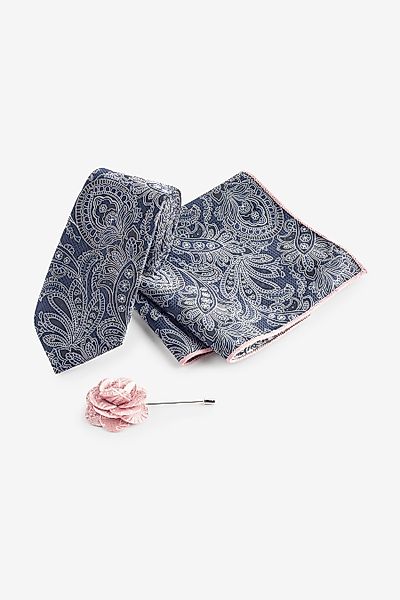 Next Krawatte Paisley-Krawatte, Einstecktuch und Krawattennadel günstig online kaufen