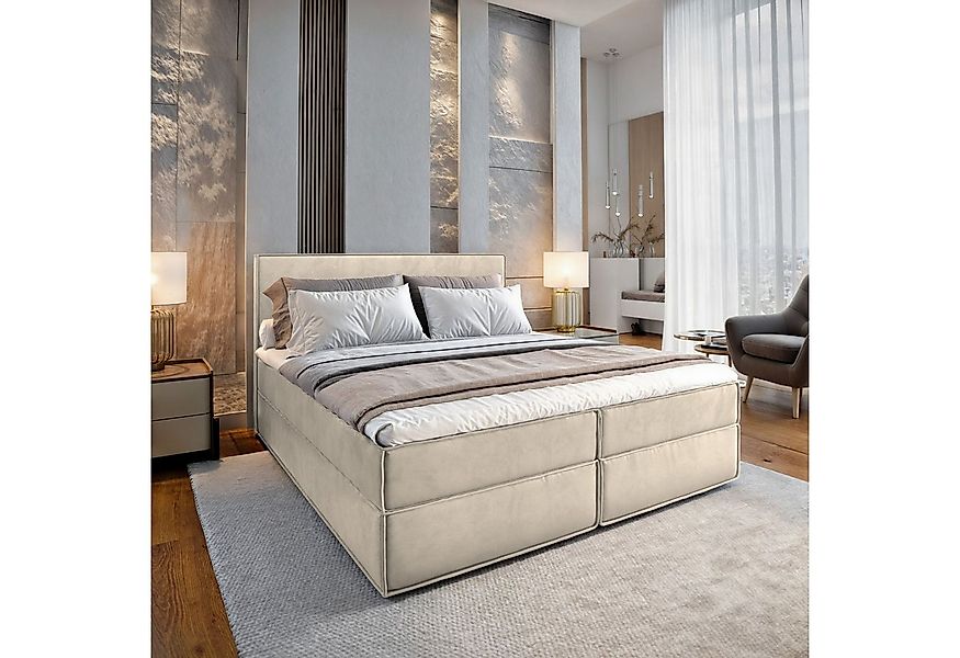 Masseno Boxbett PELLIO 180x200 cm mit Bonell Matratze und Topper günstig online kaufen