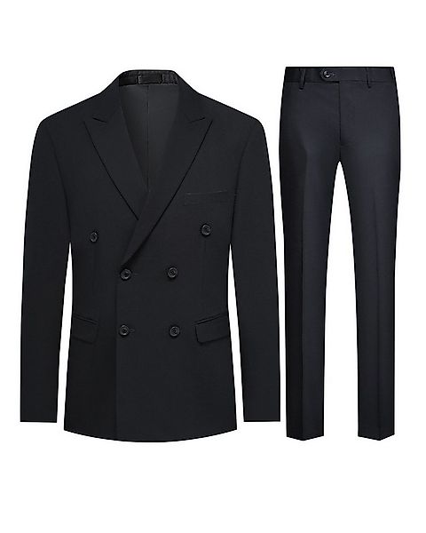 Allthemen Anzug Herren zweireihiger Businessanzug Slim Fit Hochzeitsanzug günstig online kaufen