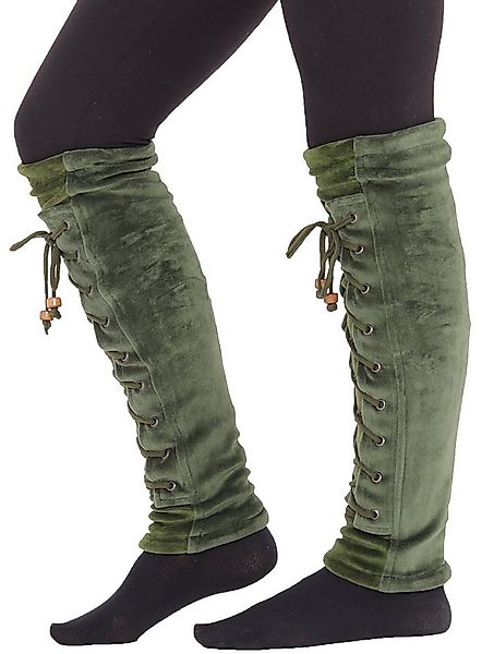 PUREWONDER Beinstulpen Stulpen Beinstulpen aus Samt mit Schnürung, Beinwärm günstig online kaufen