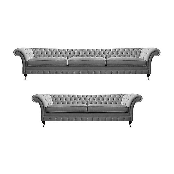 Xlmoebel Sofa Exklusive Graue Designer-Sofas Set 2-teilig für das Wohnzimme günstig online kaufen