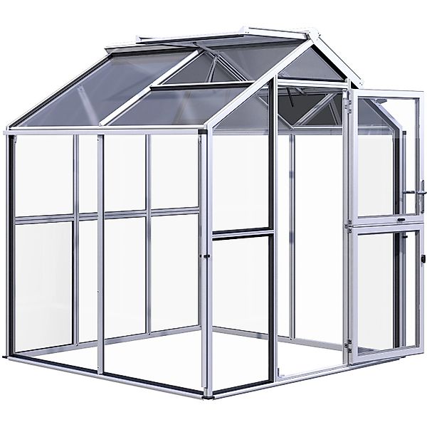 KGT Gewächshaus Galant II Aluminiumfarben 4,48 m² günstig online kaufen