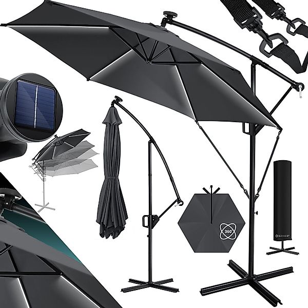 KESSER Ampelschirm, Alu Ampelschirm LED Solar günstig online kaufen