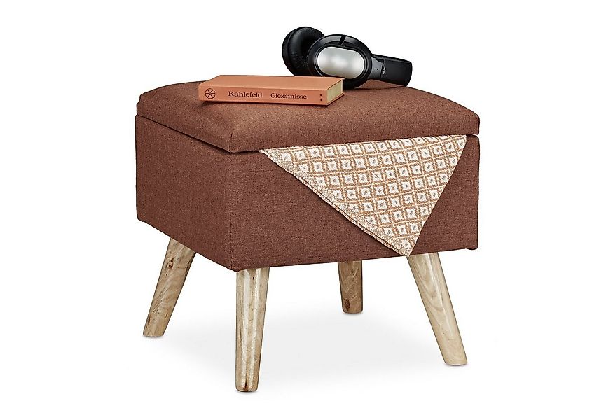 relaxdays Stauraumhocker Hocker mit Stauraum, braun günstig online kaufen