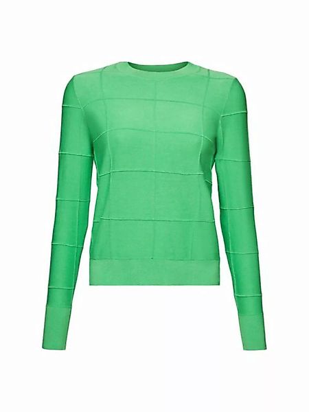 Esprit Rundhalspullover Strukturierter Pullover mit tonalem Gittermuster günstig online kaufen