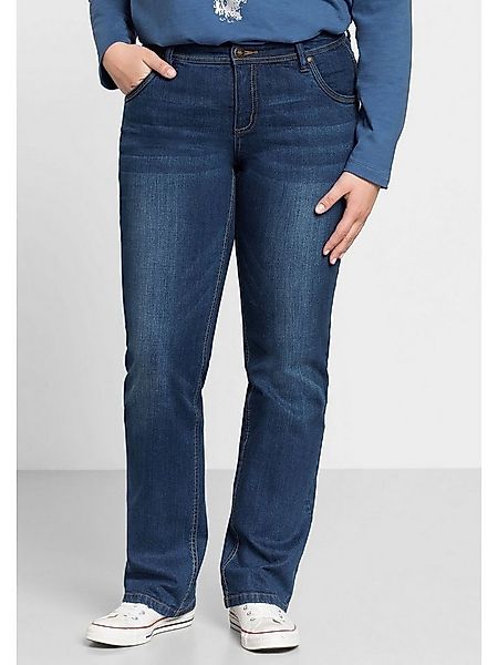 Sheego Stretch-Jeans Große Größen mit gerader Beinform, individuelle Used-E günstig online kaufen
