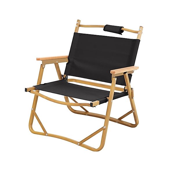 Jawinio Outdoor Campingstuhl Holz Faltbar Mit Armlehnen Faltstuhl Schwarz günstig online kaufen