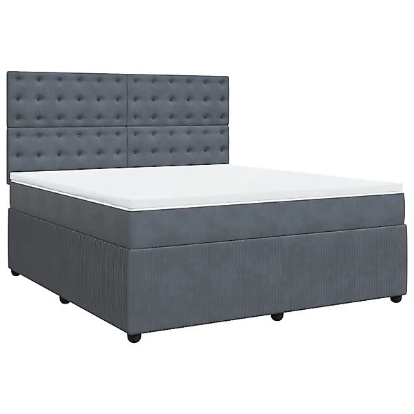 vidaXL Boxspringbett mit Matratze Dunkelgrau 180x200 cm Samt 3292419 günstig online kaufen