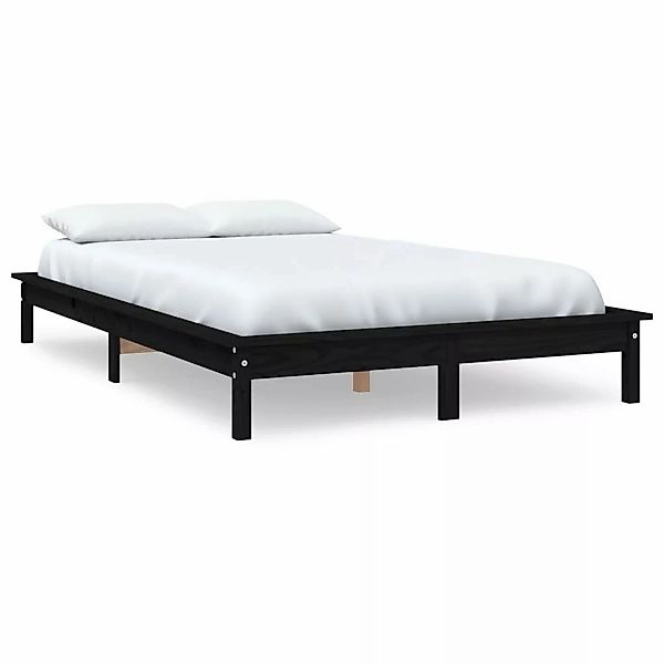 vidaXL Massivholzbett Schwarz 150x200 cm Kiefer 5FT King Size1280062 günstig online kaufen