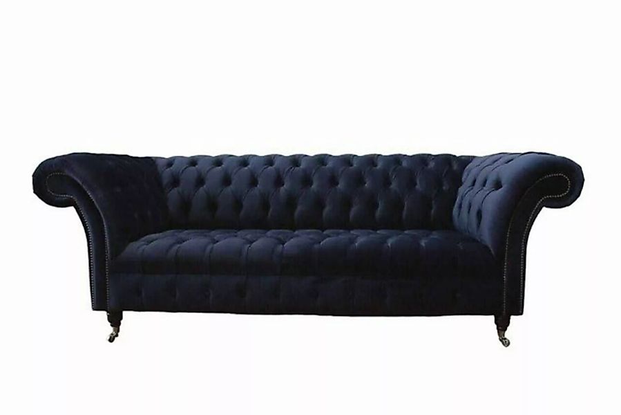 JVmoebel Sofa Luxus Sofa Dreisitzer Blau Stoff Textil Stil Couch Sofas Couc günstig online kaufen