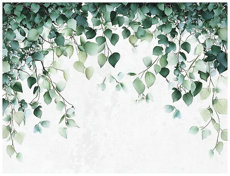 Wallarena Fototapete Blätter Grün Modern Vlies Tapete Wohnzimmer Schlafzimm günstig online kaufen