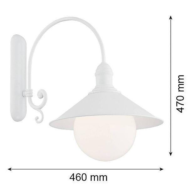 Außenwandleuchte Enduro, weiß, Stahl, Glas, IP44, E27 günstig online kaufen