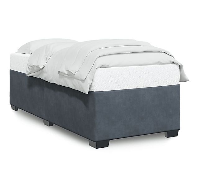 vidaXL Bett Bettgestell ohne Matratze Dunkelgrau 90x200 cm Samt günstig online kaufen