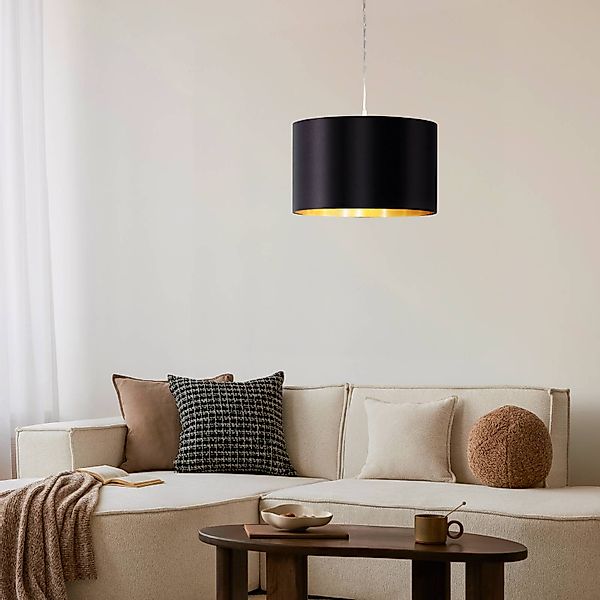 Textil-Hängeleuchte Lecio, 38 cm, schwarz günstig online kaufen