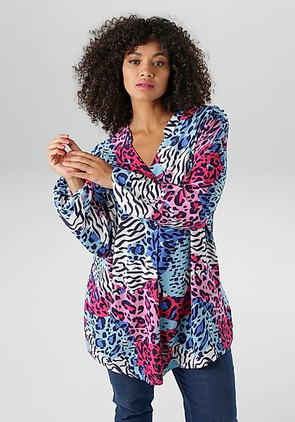 Aniston PLUS Schluppenbluse mit extravaganten farbenfrohes Animaldessin günstig online kaufen