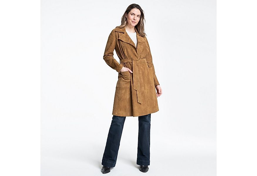 Mouflon Lederjacke Ledermantel Isabel Halblanger Mantel aus hochwertigem Zi günstig online kaufen