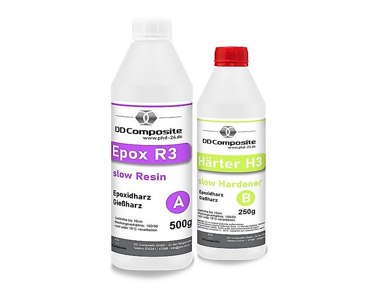 DD Composite Epoxidharz 500g Epox R3 + 250g Härter H3 slow bis 10cm günstig online kaufen