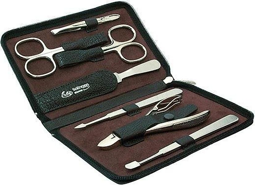 ERBE Maniküre-Etui Lederetui mit Zippverschluss, 7 tlg., bestückt mit Solin günstig online kaufen