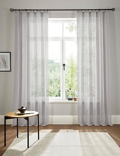 OTTO home Gardine Fiete (1 St), Kräuselband, halbtransparent, Leinen Optik, günstig online kaufen