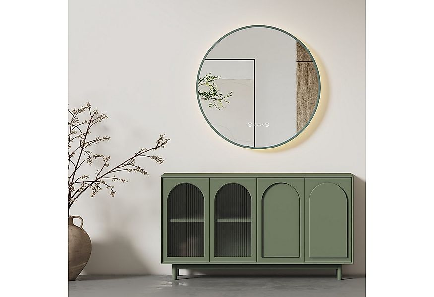 EMKE Badspiegel mit Beleuchtung und Antibeschlag, Uhr & Temperaturanzeige ( günstig online kaufen