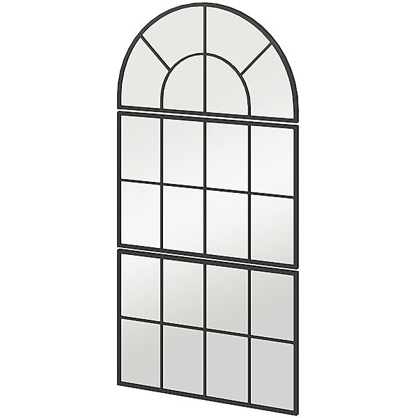 HOMCOM Wandspiegel mit Metallrahmen, dekorative Fensterspiegel günstig online kaufen