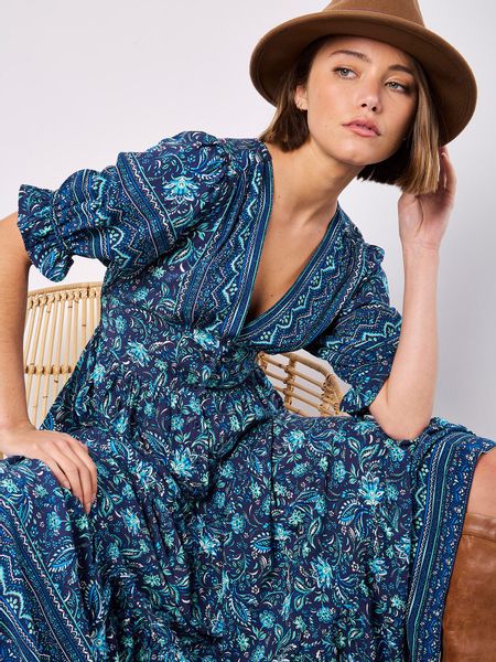 Apricot Druckkleid Sarasa Sommerkleid, mit Blumenmuster günstig online kaufen