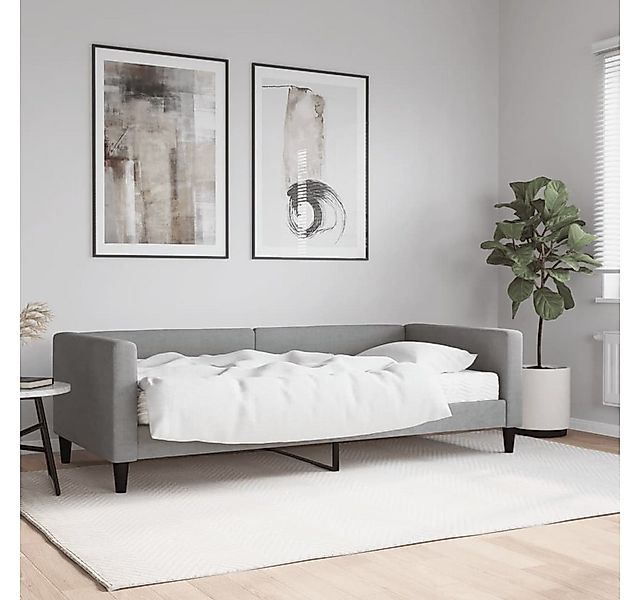 vidaXL Bett, Tagesbett mit Matratze Hellgrau 90x190 cm Stoff günstig online kaufen