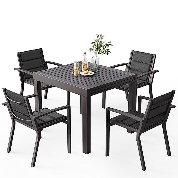 HOMALL Gartentisch Gartentisch Aluminium Ausziehtisch 80/160 günstig online kaufen