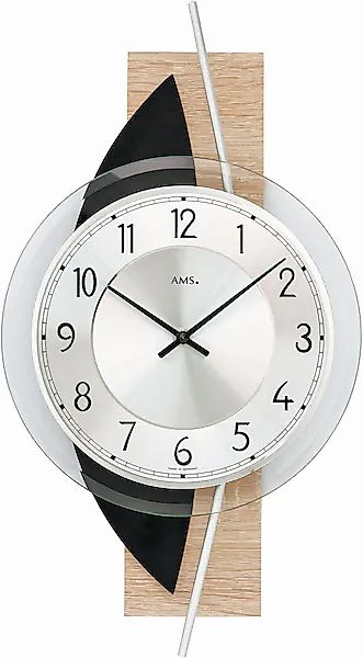 AMS Wanduhr »W9551«, Quarzuhr,Holz,Wohnzimmer,Esszimmer,Küche,Made in Germa günstig online kaufen