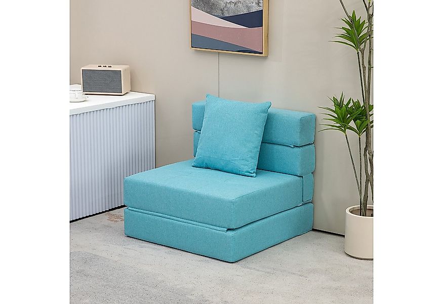 HOMCOM Sessel Einzelsofa mit Kissen, Klappsessel, 2-in-1 Design (Schlafsess günstig online kaufen