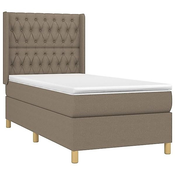 vidaXL Bett Boxspringbett mit Matratze Taupe 100x200 cm Stoff günstig online kaufen